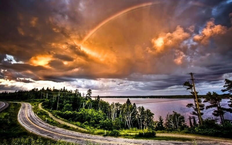Rainbow over Lake Road