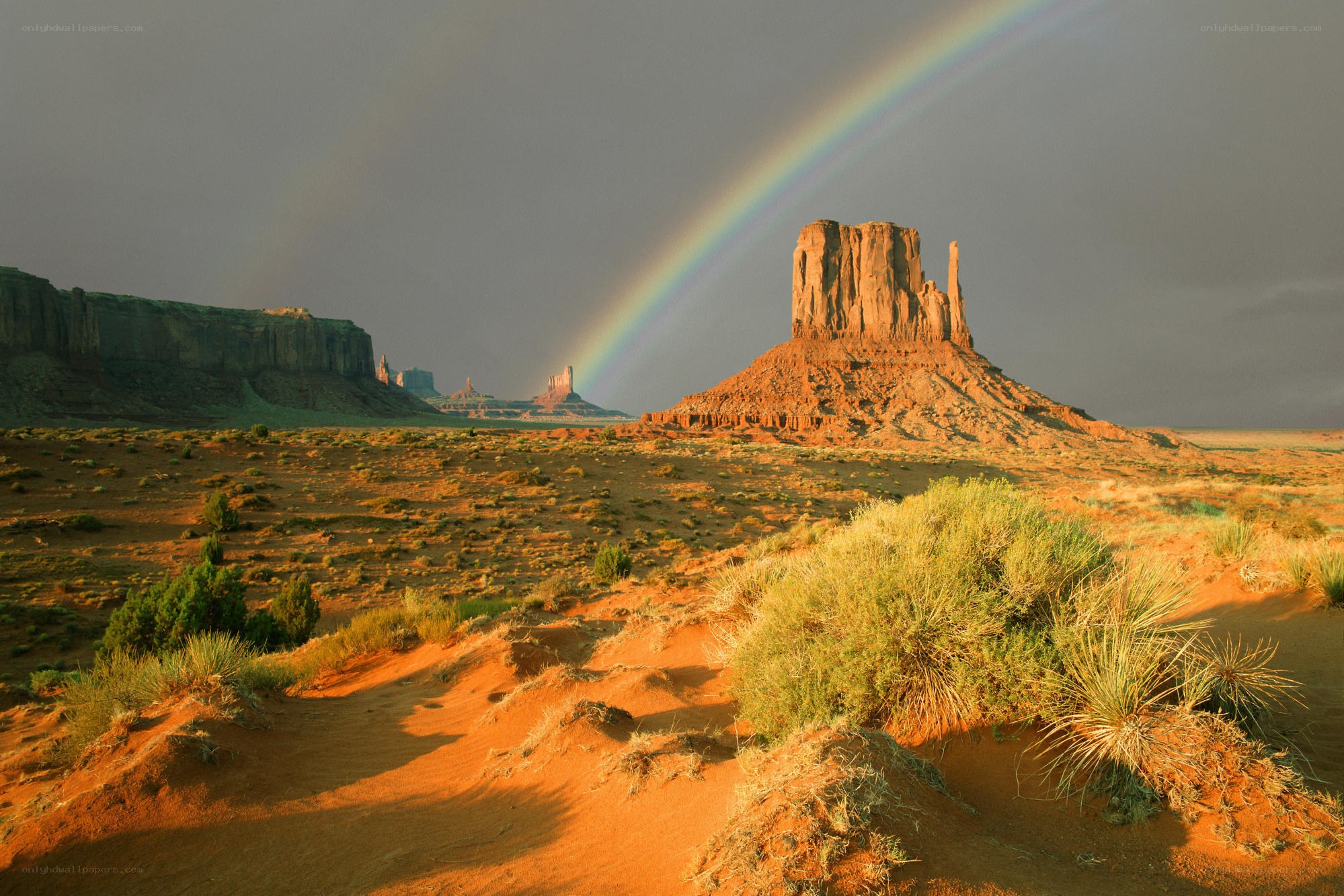 Rainbow over Monument Valley