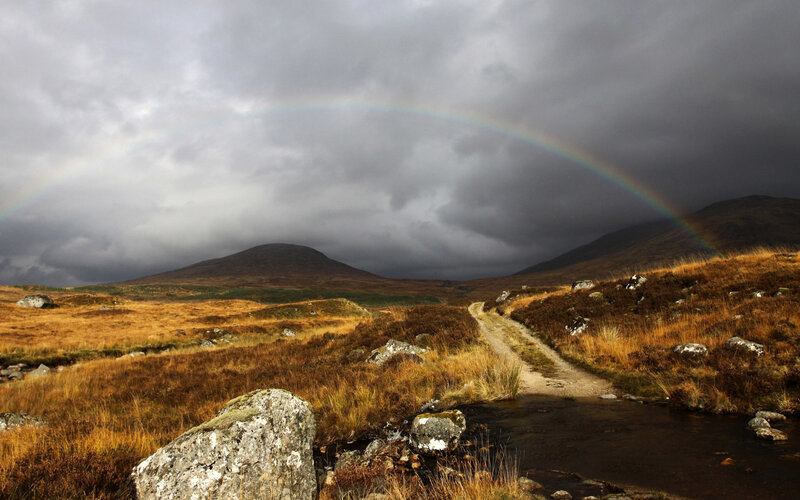 Rainbow over Moorland Path