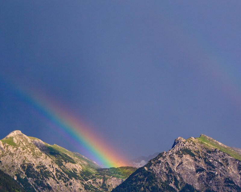 Rainbow over Mountain Peaks — Blue