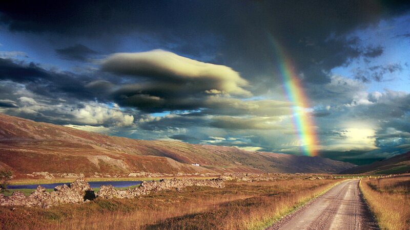 Rainbow over Mountain Road — Blue