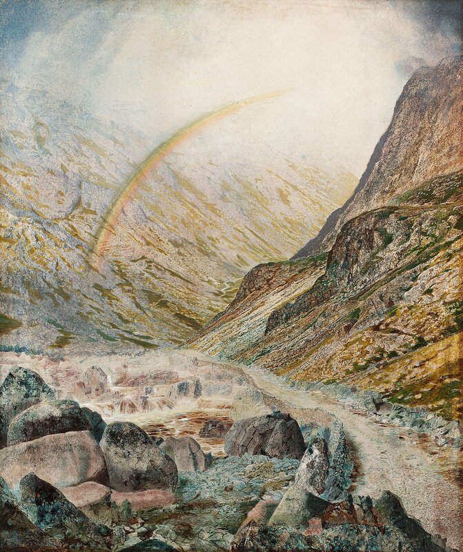 Rainbow over Mountain Valley — Gray