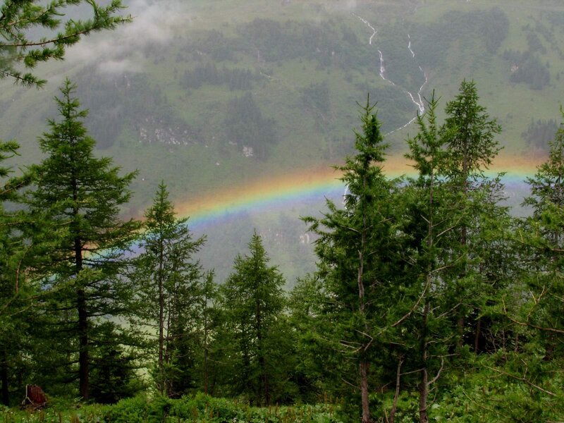 Rainbow over Mountain Valley — Green, Misty