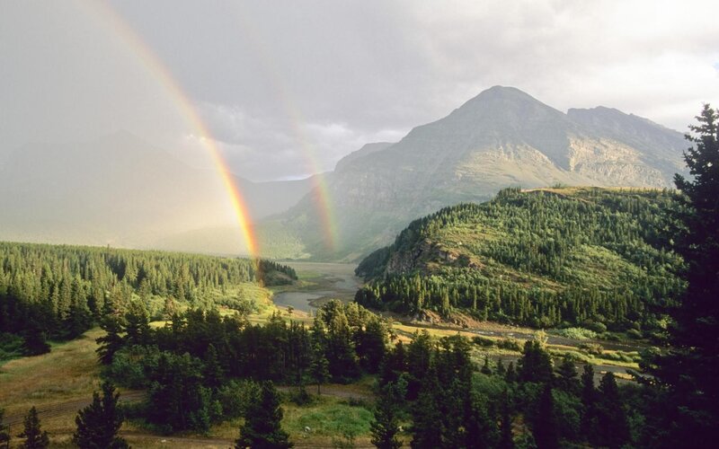 Rainbow over Mountain Valley — Green