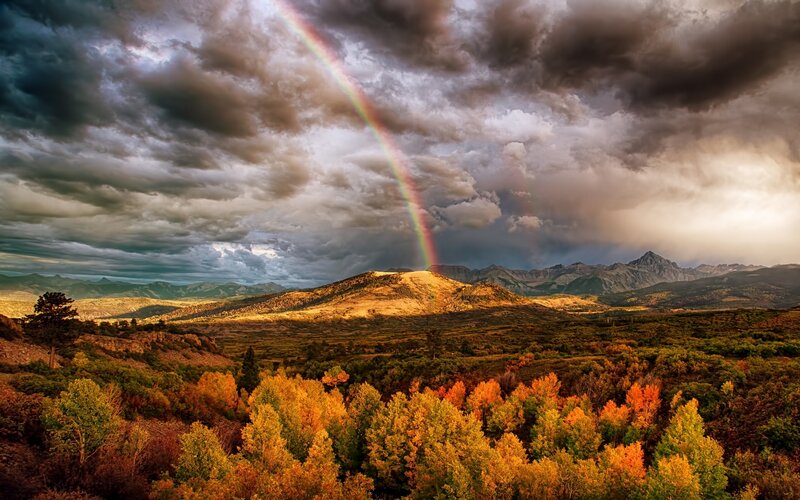 Rainbow over Mountain Valley — Orange