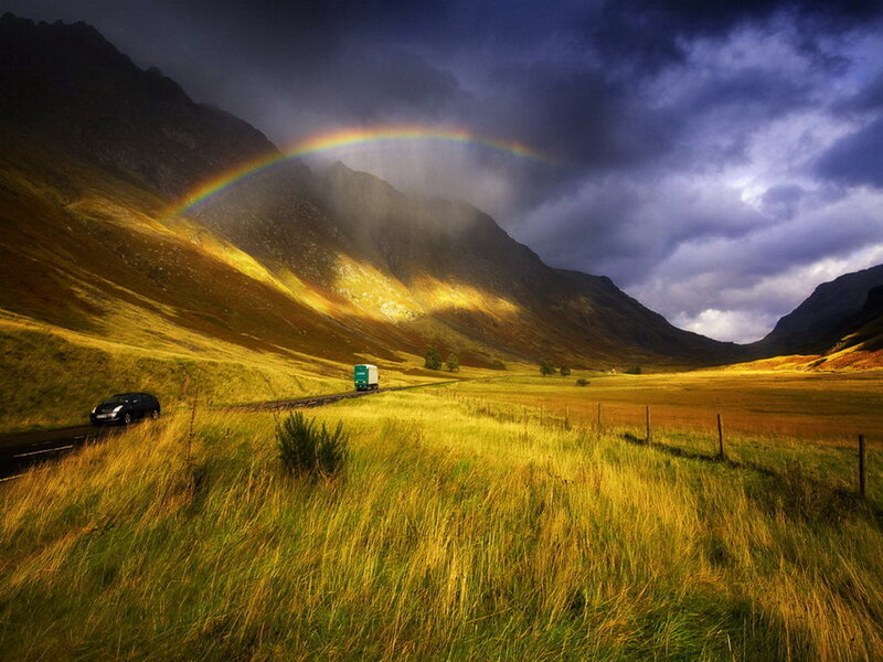 Rainbow over Mountain Valley — Yellow