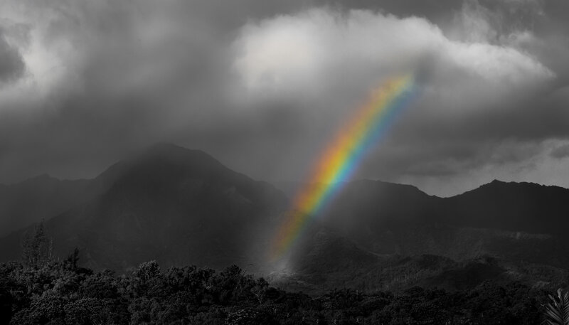 Rainbow over Mountains — Black