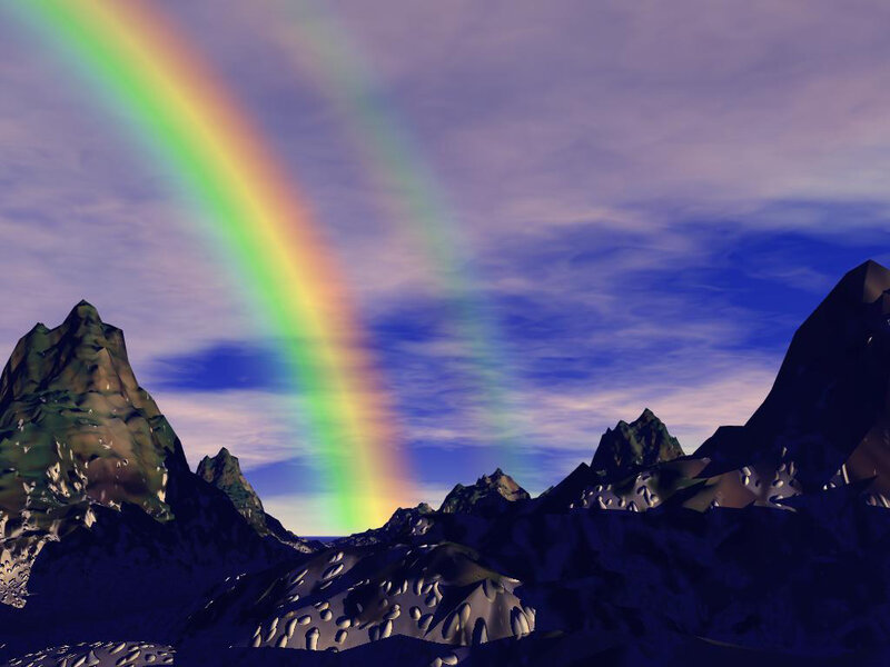 Rainbow over Mountains — Blue