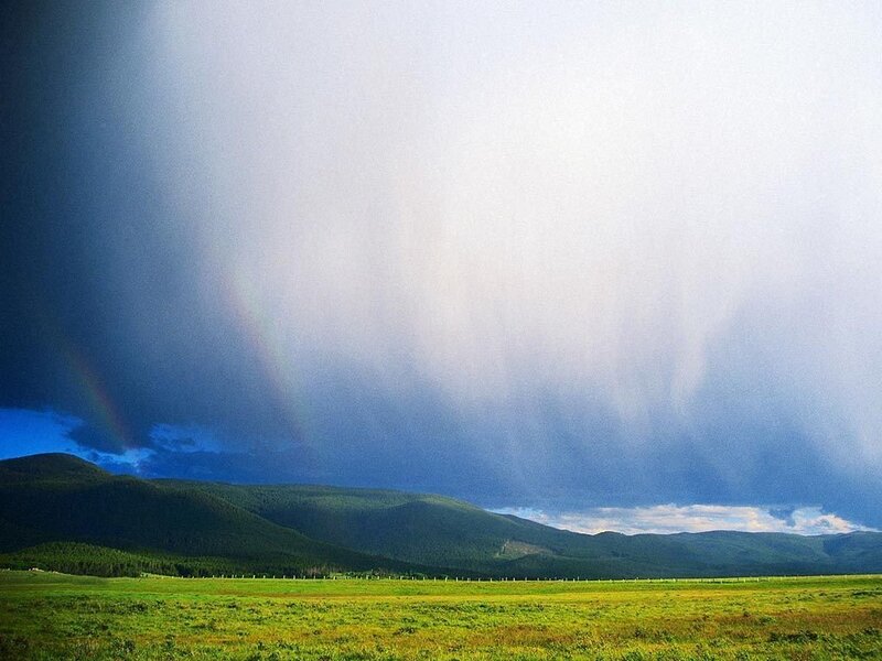 Rainbow over Mountains — Green