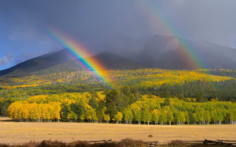 Rainbow over Mountains — Yellow