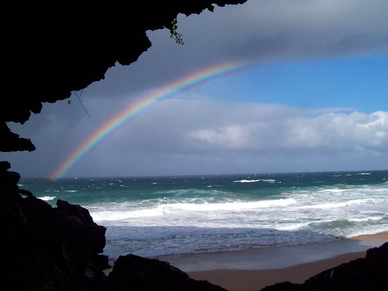 Rainbow over Ocean — Blue, Dramatic