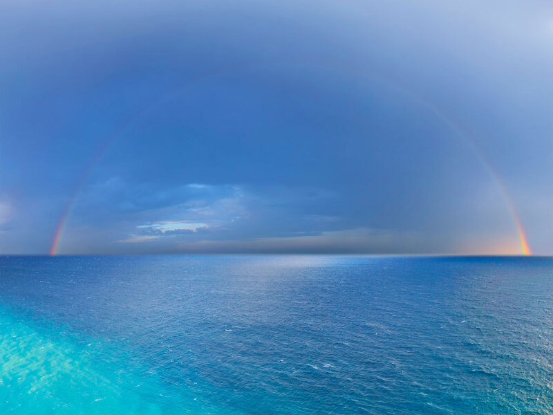 Rainbow over Ocean — Blue