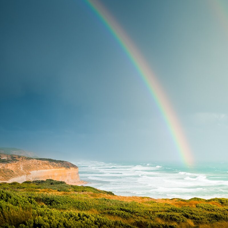 Rainbow over Ocean Cliff