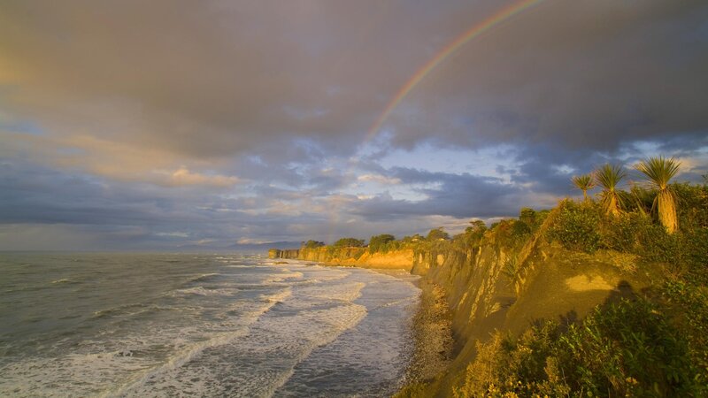 Rainbow over Ocean Cliffs — Gray