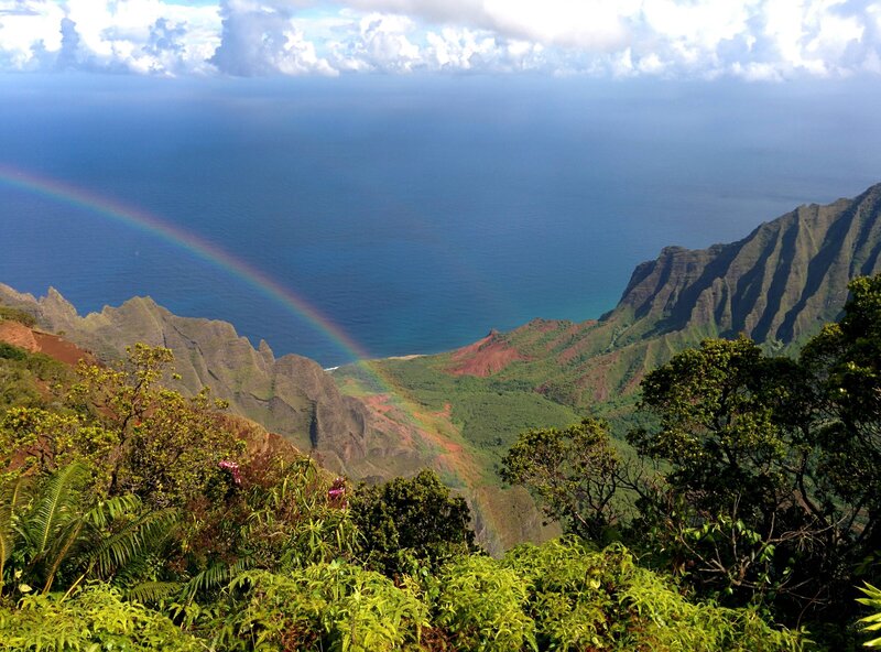 Rainbow over Ocean Cliffs — Green