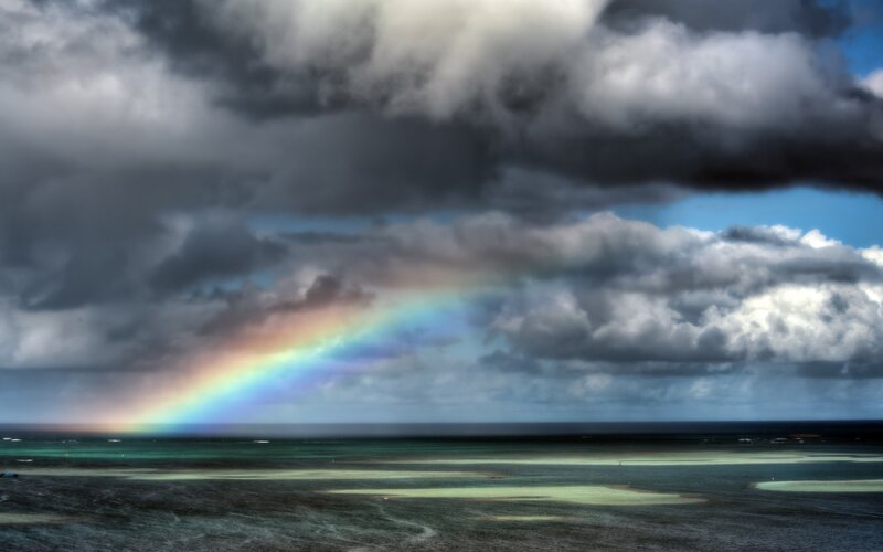 Rainbow over Ocean — Gray