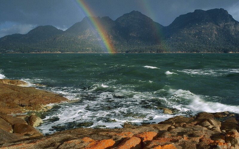 Rainbow over Ocean — Green
