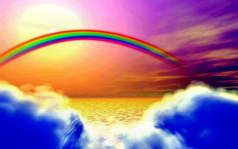 Rainbow over Ocean — Purple