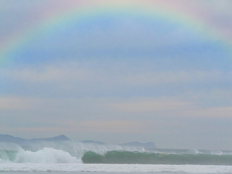 Rainbow over Ocean Waves — Blue