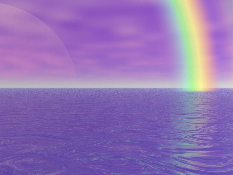 Rainbow over Purple Sea — Serene
