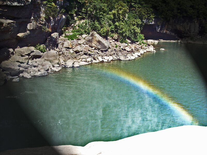 Rainbow over River — Green, Serene