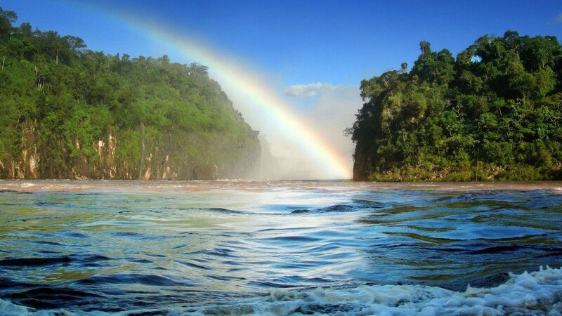 Rainbow over River