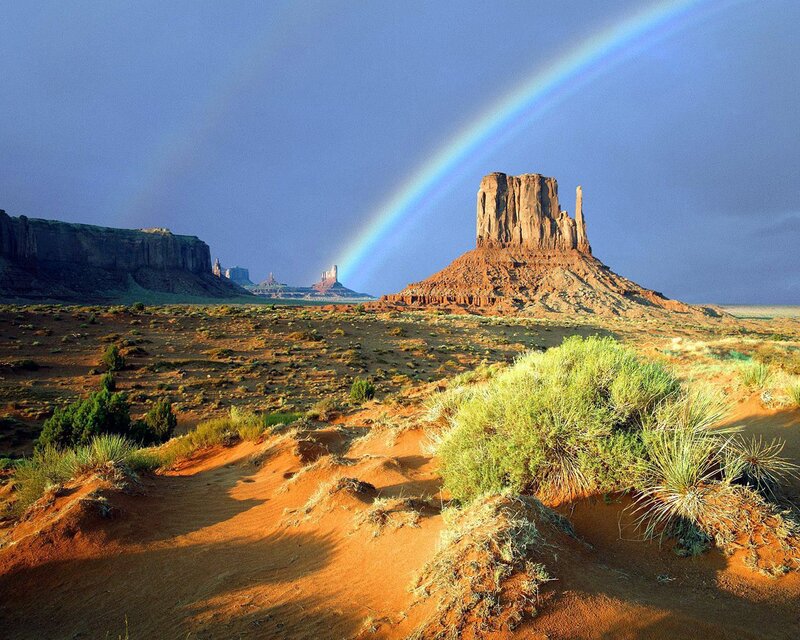 Rainbow over Rock Formations — Blue