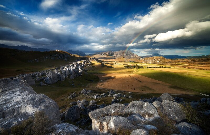 Rainbow over Rocky Hills