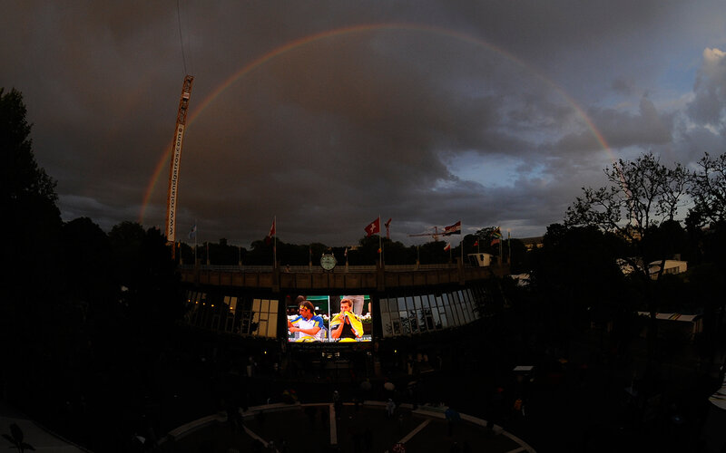 Rainbow over Stadium