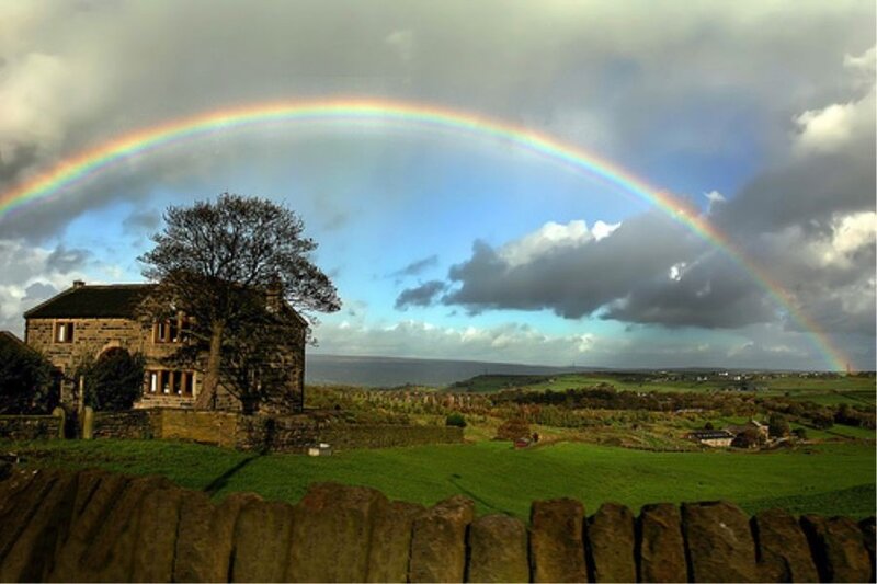 Rainbow over Stone House