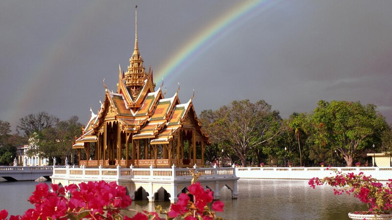 Rainbow over Thai pavilion