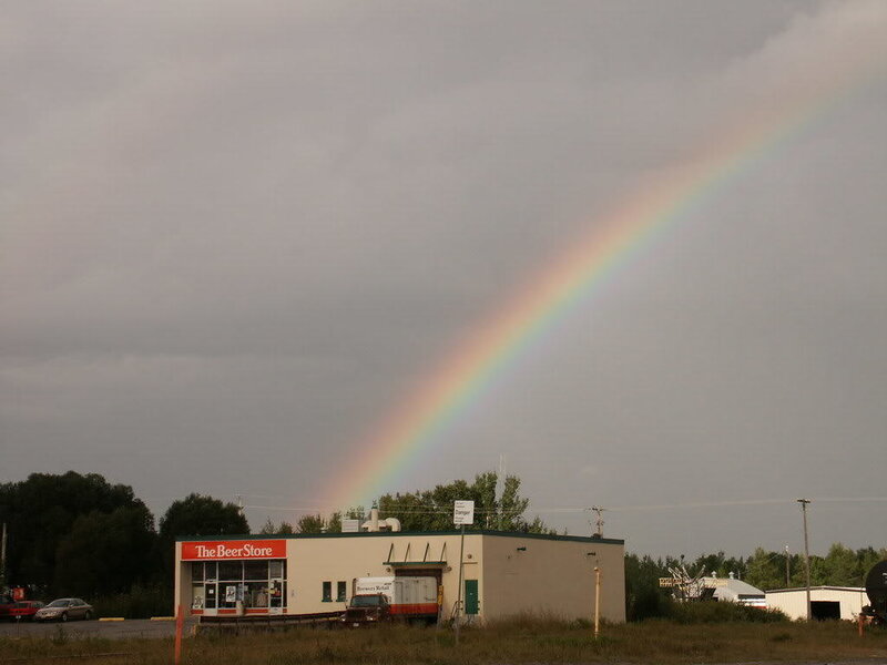 Rainbow over The Beer Store