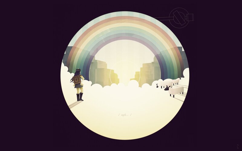 rainbow over the city
