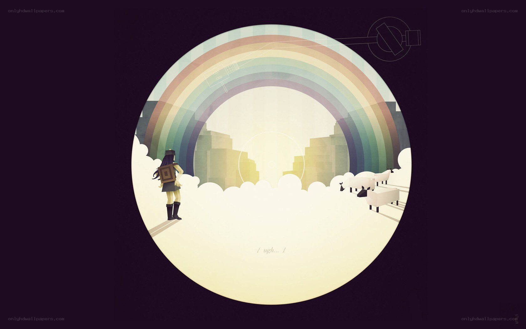 rainbow over the city