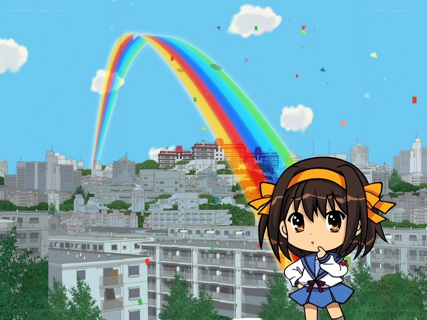 Rainbow over the city