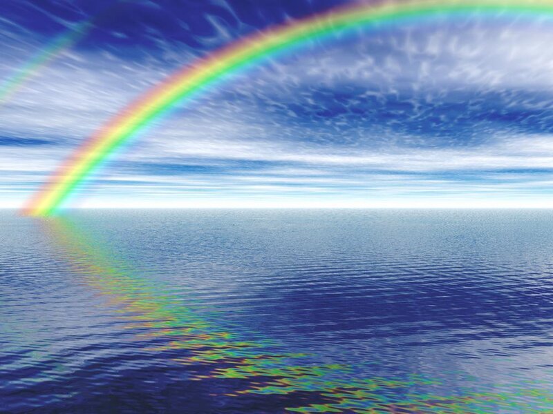 Rainbow over the ocean