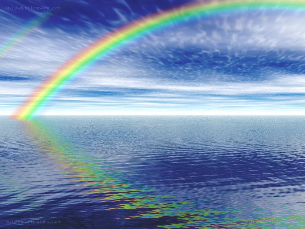 Rainbow over the ocean