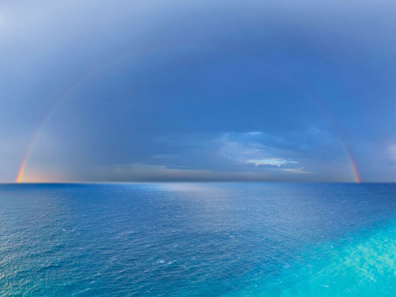 Rainbow over the ocean