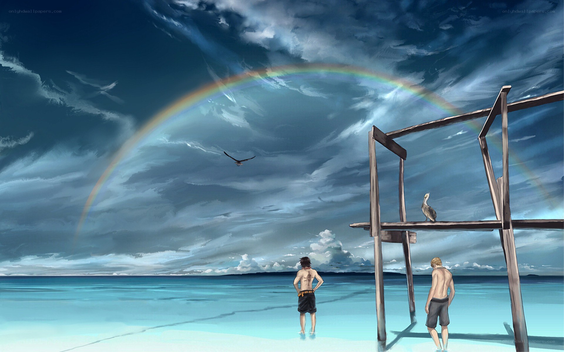 Rainbow over the ocean