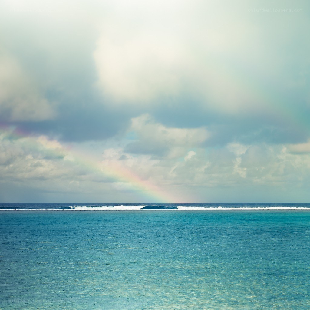 Rainbow over the ocean