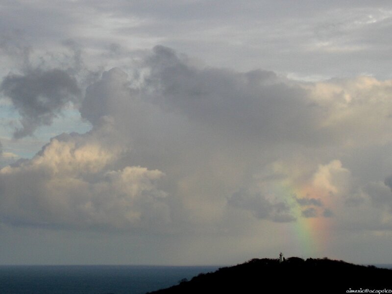 Rainbow over the ocean