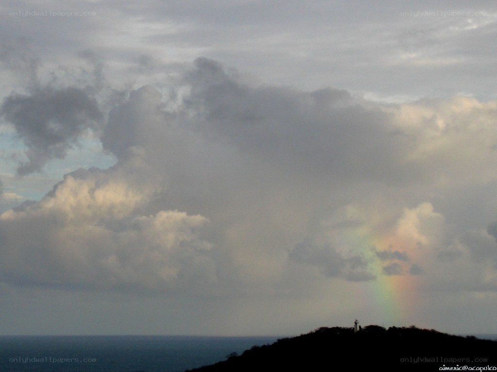 Rainbow over the ocean