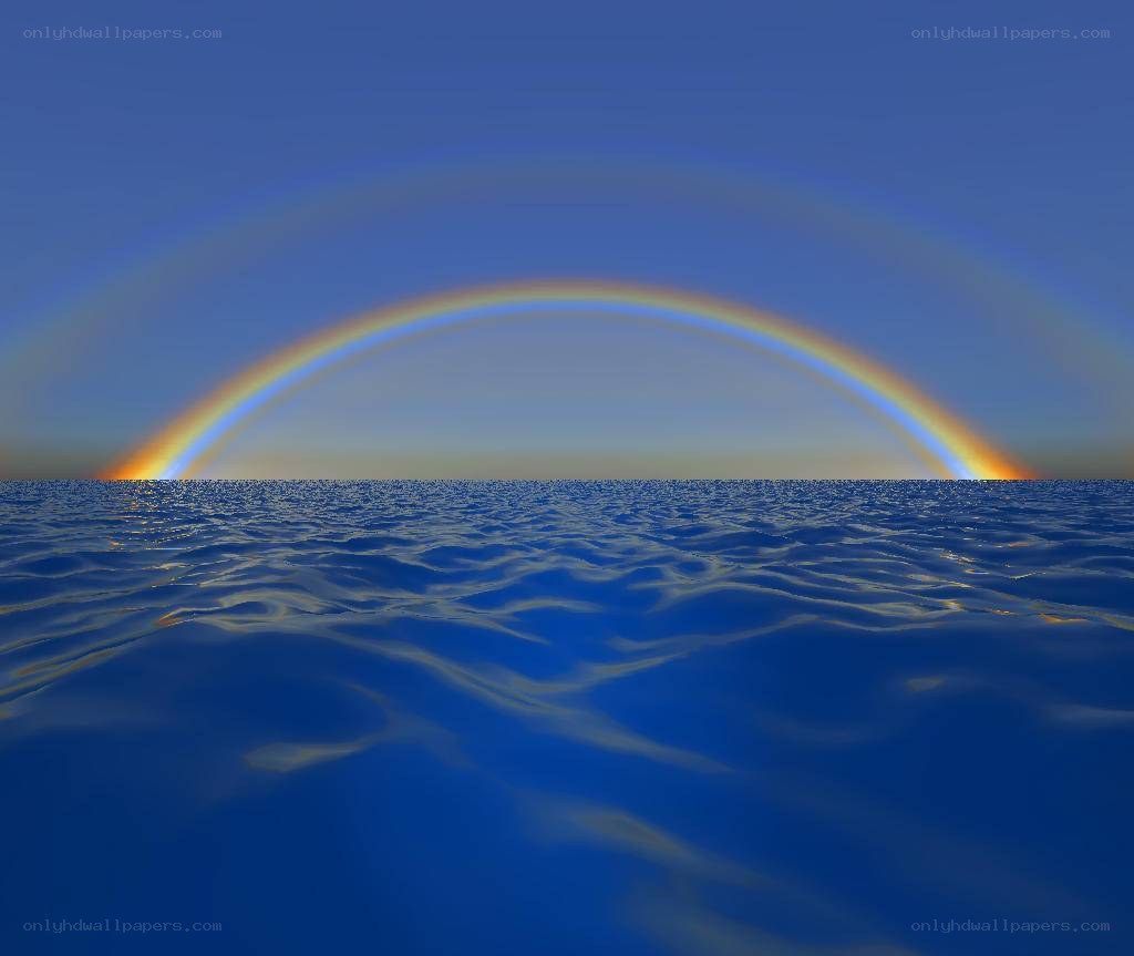 Rainbow over the ocean