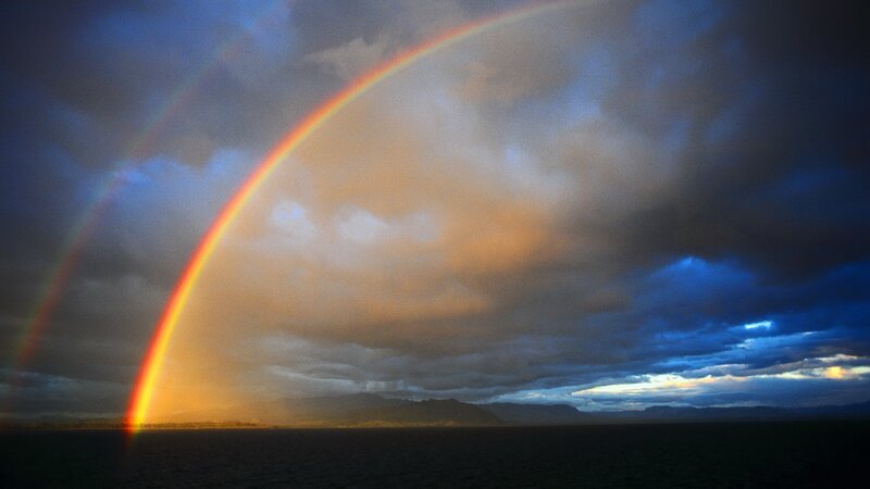 Rainbow over the ocean