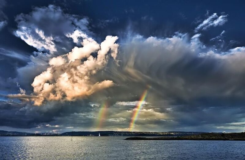 Rainbow over the sea