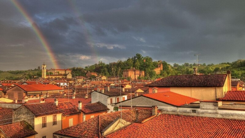 Rainbow over Town
