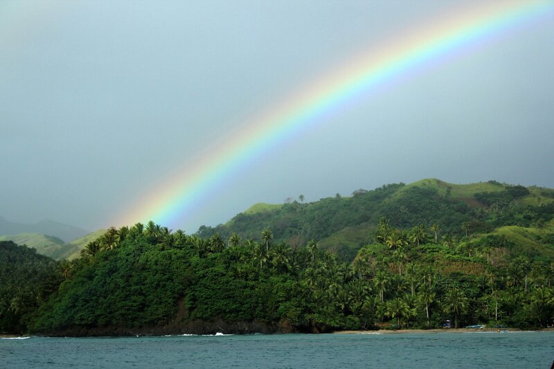 Rainbow over Tropical Island — Green