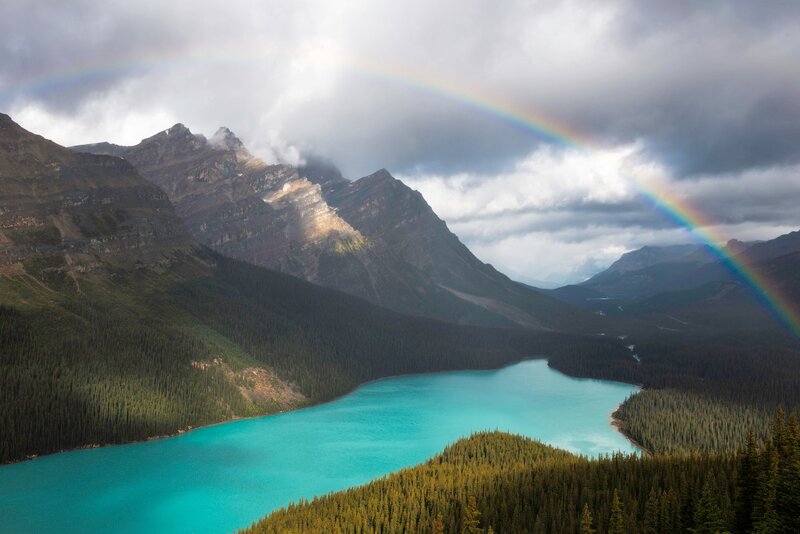Rainbow over Turquoise Lake