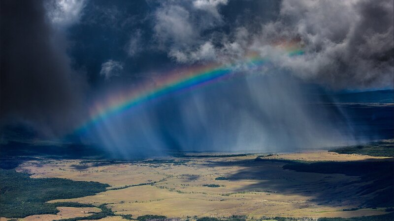 Rainbow over Valley — Blue