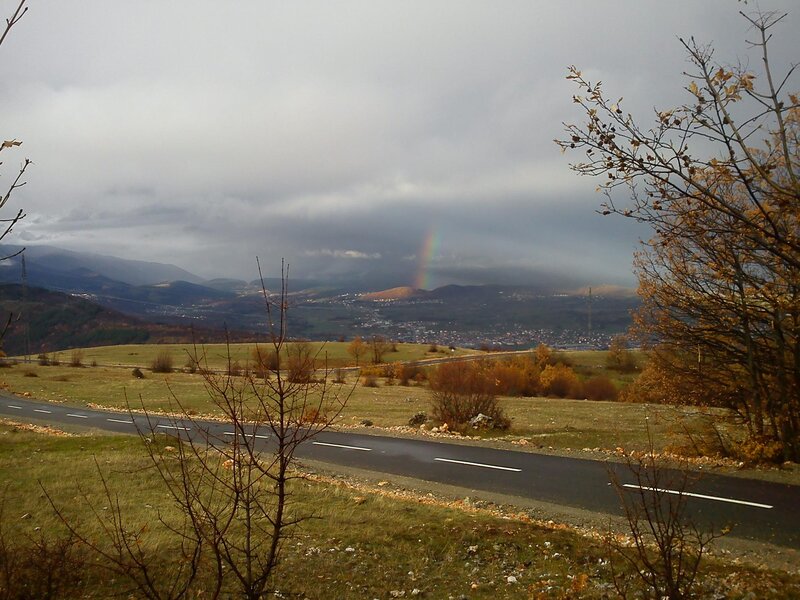 Rainbow over Valley — Gray